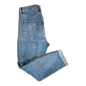 Gap Destructed True Skinny High Rise Ankle Length Fray Hem Jeans 28 Petite